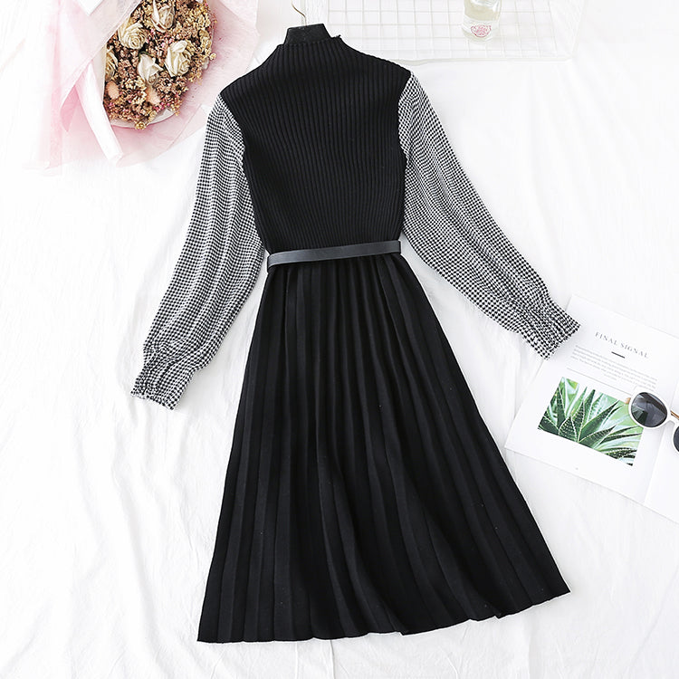 Long wool skirt knee length small fragrance retro bottomed skirt  2372
