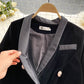 High end goddess suit collar velvet dress  1534