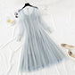 French minority retro doll skirt Sequin mesh dress  2470