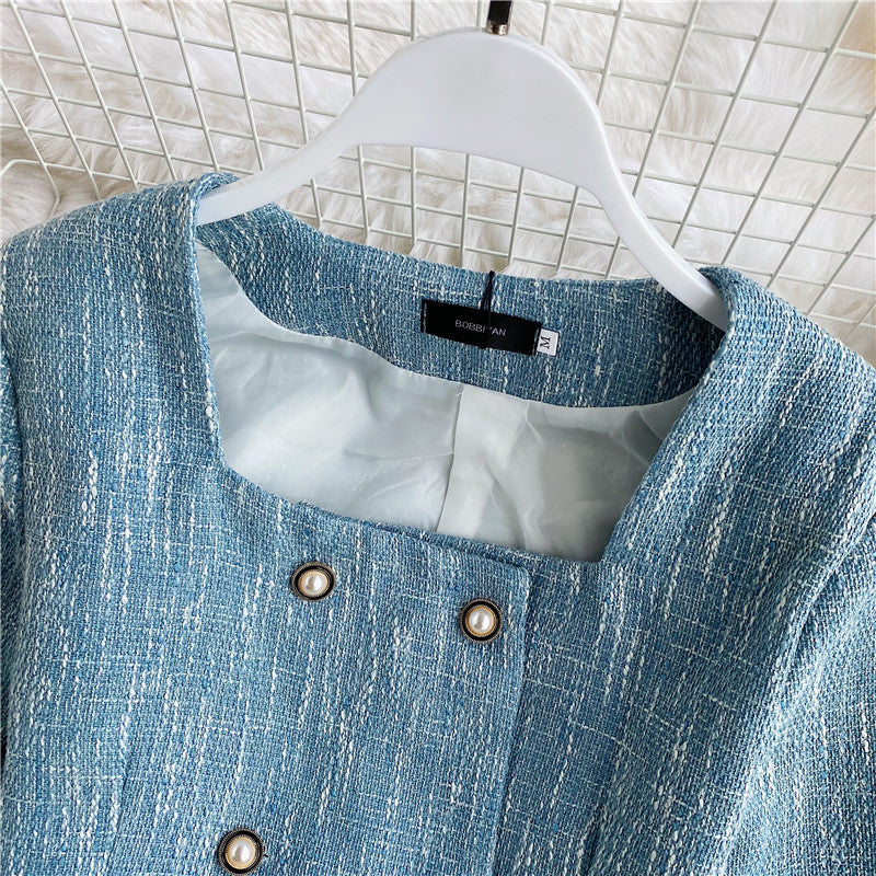High waist short coat versatile long sleeve blouse women  1651