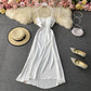 French Sexy Satin suspender skirt temperament strapless dress  2786