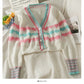 Single breasted sweater women's short slim long sleeved sweater  1774
