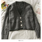 Knitwear women's new V-neck loose long sleeve sweater  1925