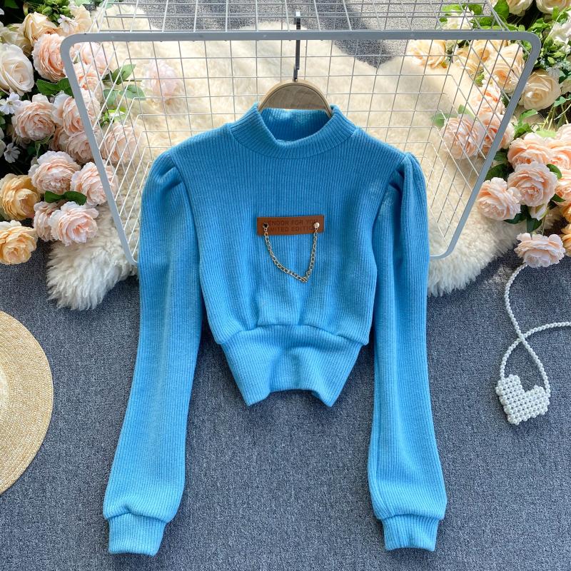 Vielseitiger Pullover Damen Koreanischer Slim Design Kettenpullover 1578