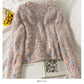 Elegant wool tassel long sleeve loose thin sweater  2036