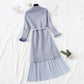Long skirt over knee sweater knitted dress fashion suit  2472