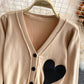 Lovely heart cardigan long sleeve sweater  1485