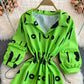 V-neck lettered print dress gentle wind waist sweater skirt  3113