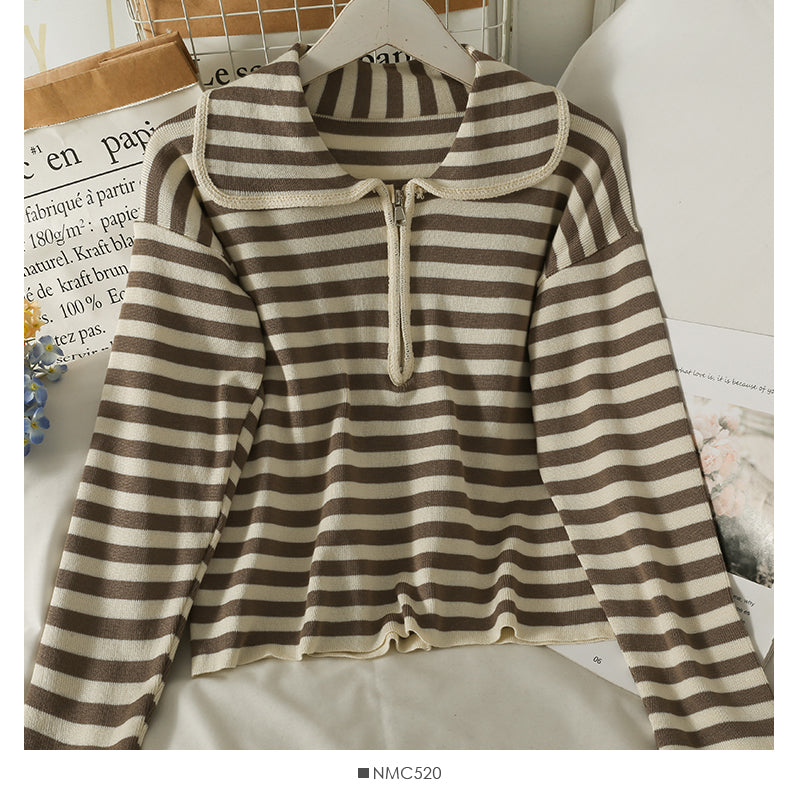 Herbst Winter Reißverschluss Puppe Halsstreifen Slim Knit 2080