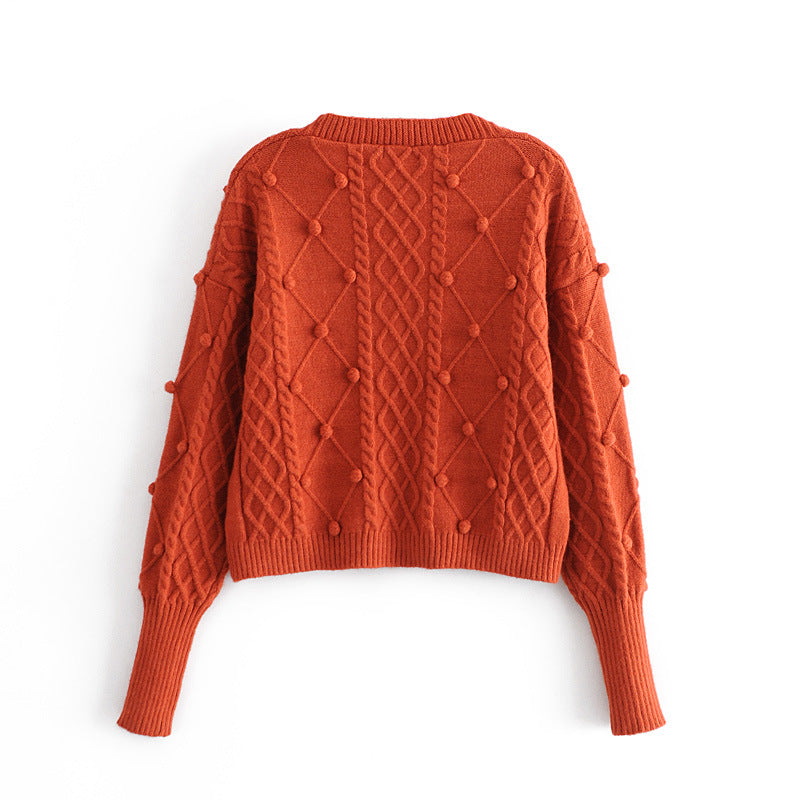 Le nouveau style de mode du pull cardigan court à col en V de printemps 1348 