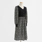 New Retro long skirt stitched black knitted skirt premium skirt  2255