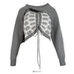Design sense round neck long sleeve Pullover Sweater with suspender inside  1797