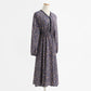 French retro minority temperament gentle wind long sleeve Floral Dress  2254