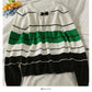 Contrast stitched striped bow Crew Neck Long Sleeve T-Shirt  2062