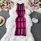 Knit bottomed Hip Wrap Skirt medium length knee length vest skirt  3026