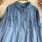 Medium length irregular denim women's coat  1681