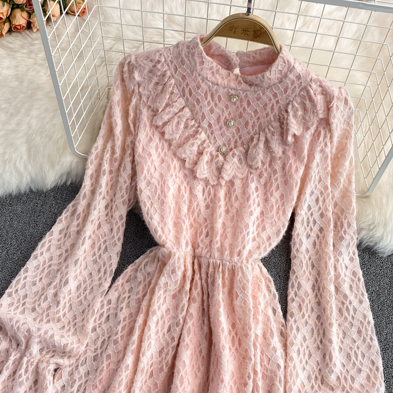 Lace lady style gentle temperament fairy skirt  3394