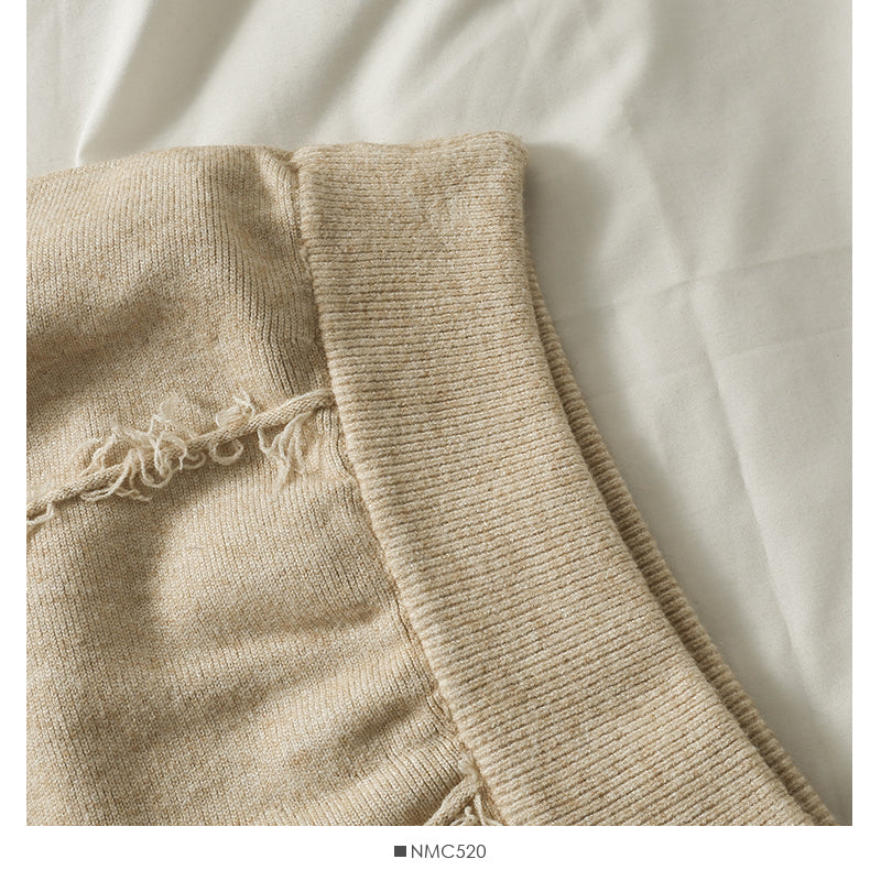 Seasonal tassel elastic waist thin knitted skirt  2602