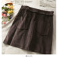 Simple and versatile solid high waist casual A-line skirt  2665