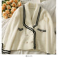 Sweater female stripe loose thin Plush coat  1844