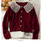 Women's autumn loose and thin long sleeved cardigan sweater  1781