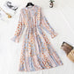 French Vintage chiffon long skirt loose a-word slim large  2384