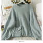 Sweater women's Pullover Top Long Sleeve versatile wear outside knitting with bag  1889