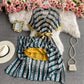 Travel super fairy Chiffon stripe dress  3425