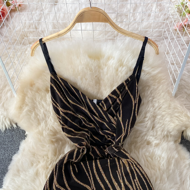 Zebra cut slim split strap skirt  2983