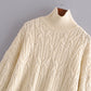 Pull col roulé femme pour l'automne en tricot à huit brins 1370