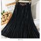 Korean Vintage golden velvet elastic waist thin skirt  2607