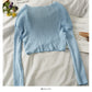 Koreanische kleine Damen-Strickjacke mit vertikalem Streifen 1768