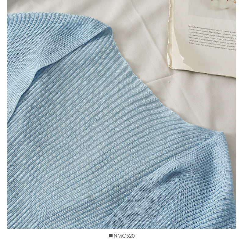 Koreanische kleine Damen-Strickjacke mit vertikalem Streifen 1768