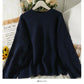 Retro loose and thin medium and long split Pullover Sweater for women  2081
