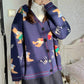 Lazy sweater, new, vintage, cartoon cardigan jacket  1396