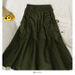 Elastic waist shows thin, medium and long solid color skirt for women  2595