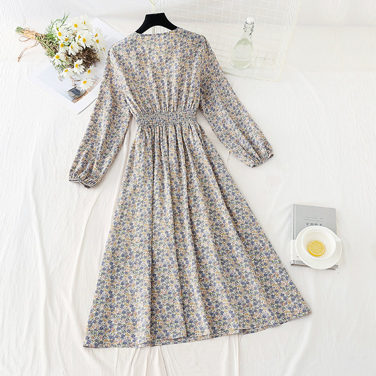 New French tea break early spring chiffon skirt long  2313