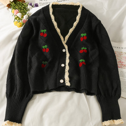 Süßer Cardigan in Kirschrot 1481