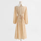 New female doll neck Vintage Chiffon Floral Dress  2250