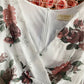 Pleated bubble sleeve wrap hip fishtail Chiffon Dress  3423
