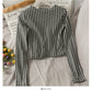 French minority thousand bird lattice short slim and thin blouse for women  2054
