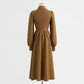 Knit stitched dress Vintage Chain Collar skinny over knee black dress  2344