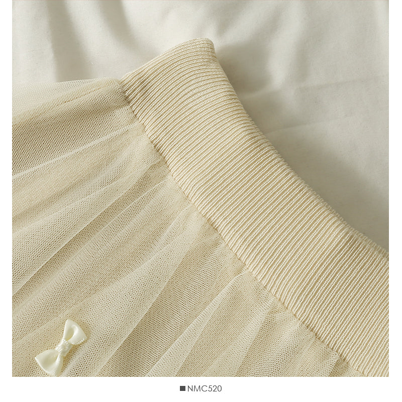 Jupe mi-longue taille haute avec nœud tridimensionnel 2564