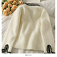 Sweater female stripe loose thin Plush coat  1844