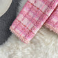 Pink small fragrance coat Long Sleeved female  1658