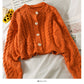 Sweater long sleeved sweater linen short top  1775