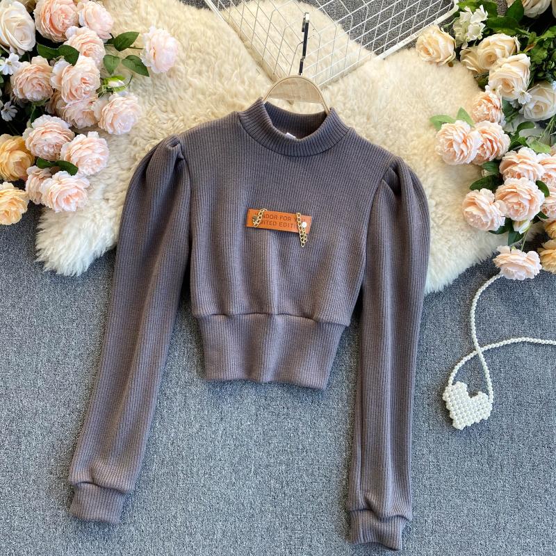 Vielseitiger Pullover Damen Koreanischer Slim Design Kettenpullover 1578