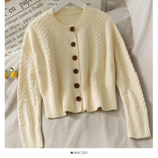 Pullover Mantel Damen Herbst Langarm vielseitig schmal Strick 1987