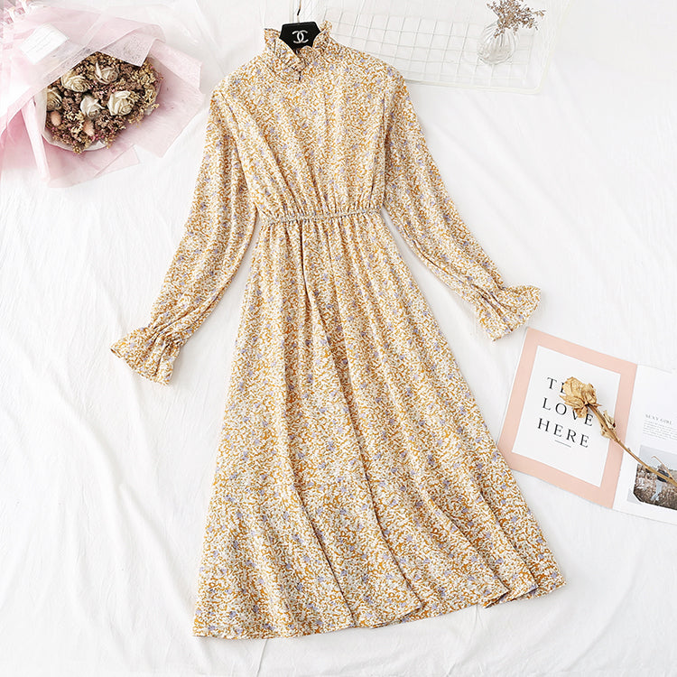 French retro interior with bottoming, plush and thickened Chiffon Skirt  2366