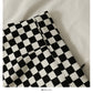 New Vintage Plaid high waist slim A-line skirt for women  2482
